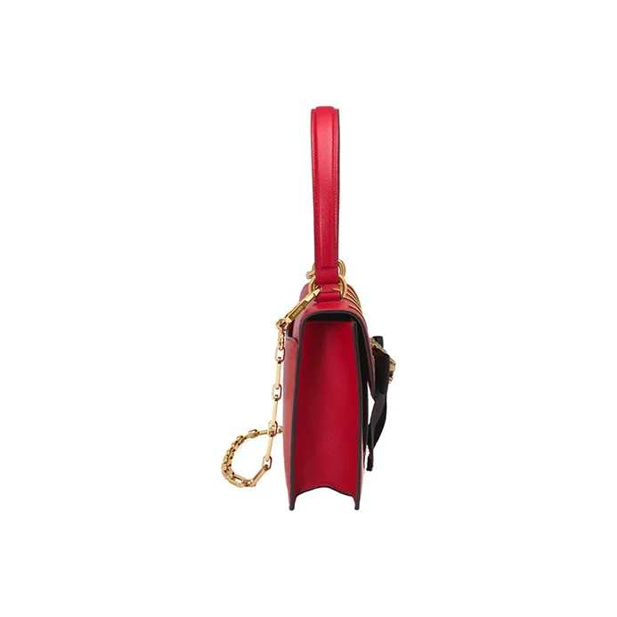 GUCCI Leather Shoulder Bag Crossbody Bag Handbag Women's Red-2