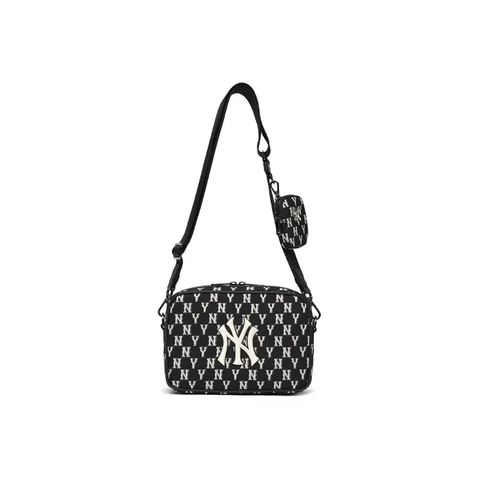 MLB Monogram Collection Polyester Combo Bag Camera Bag Crossbody Bag Shoulder Bag Unisex Black-4