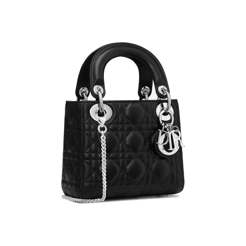 DIOR Lady Dior Sheepskin Dior Bag Shoulder Bag Crossbody Bag Handbag Mini Women's Black-1