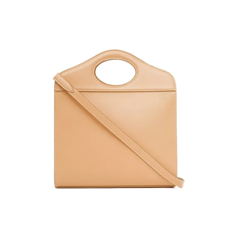 Burberry Leather Pocket Bag Tote Bag Shopping Bag Portable Crossbody Bag Shoulder Bag Mini Unisex Warm Sand-3