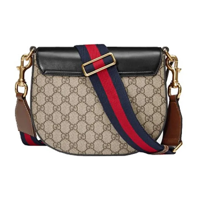 GUCCI Padlock Canvas With Leather Saddle Bag, Crossbody Bag, Shoulder Bag Medium Size Women's-1