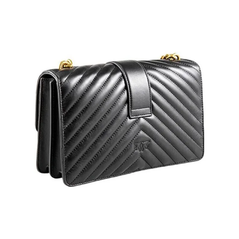PINKO Puff Sheepskin Flying Bird Swallow Bag Crossbody Bag Shoulder Bag Regular Women's Black-1
