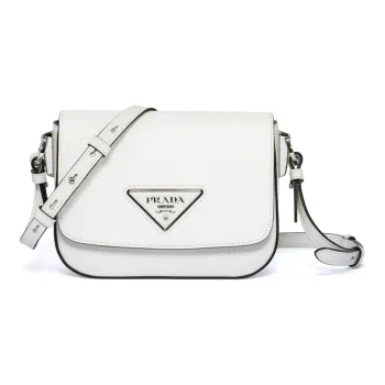 PRADA Leather Crossbody Bag Regular Women's White