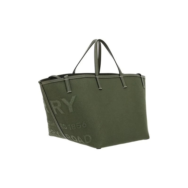 Burberry Horseferry Cow Leather Tote Bag Shopping Bag Handbag Mini Women's Green-2