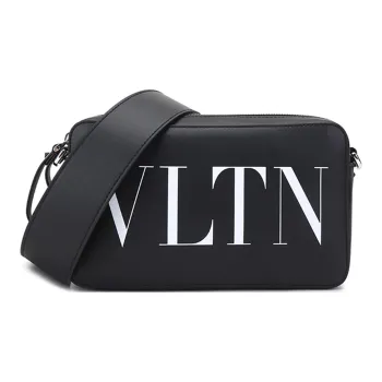 Valentino Cow Leather Crossbody Bag, Shoulder Bag Men's Black