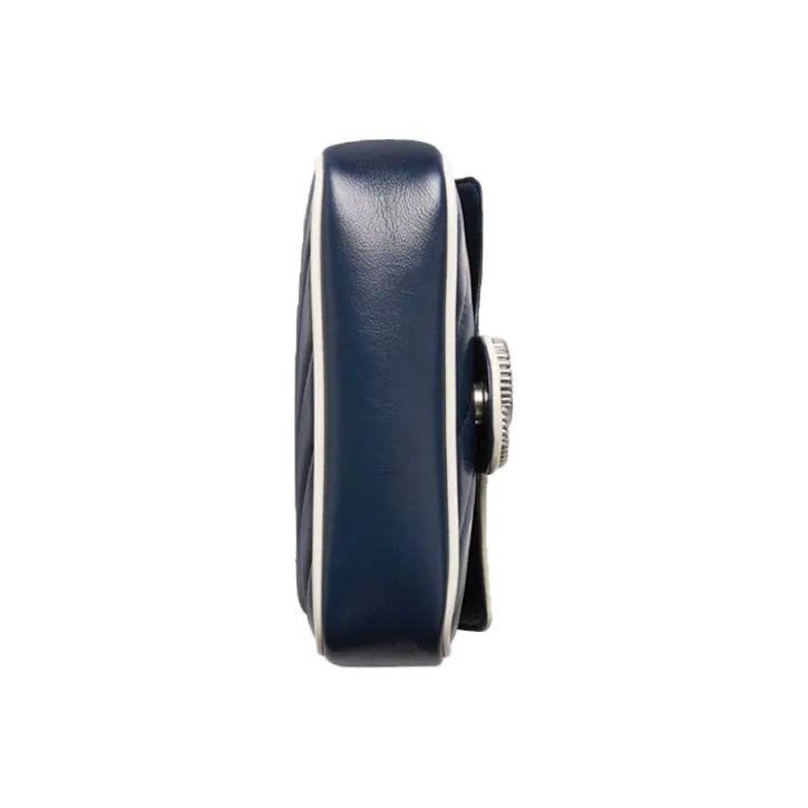 GUCCI Marmont Leather Shoulder Bag Crossbody Bag Extra Mini Women's Blue/White-5