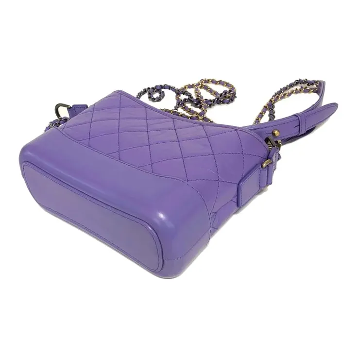 CHANEL Gabrielle Calfskin Hobo Bag, Handbag, Shoulder Bag, Crossbody Bag Trumpets Women's Purple-5