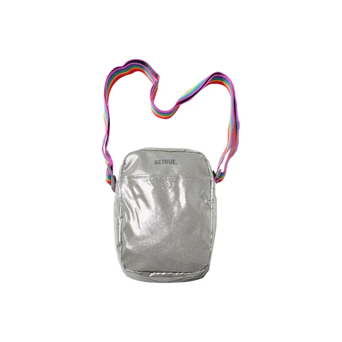 Nike Polyester Shoulder Bag, Crossbody Bag Regular Unisex Silver Gray-1