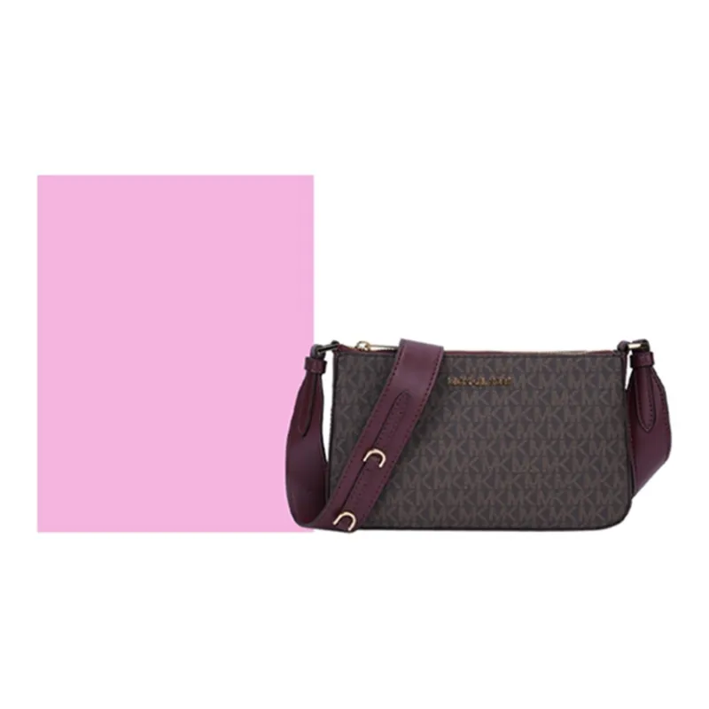 MICHAEL KORS Jet Set PVC Crossbody Bag Shoulder Bag Small Size Women's Brown & Burgundy-5