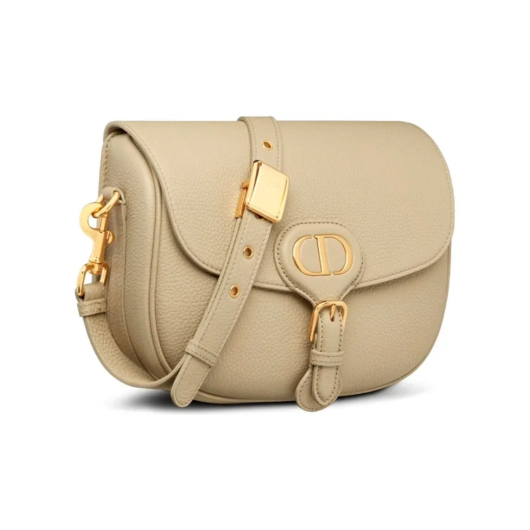 DIOR Leather Shoulder Bag Crossbody Bag Women's Beige-1