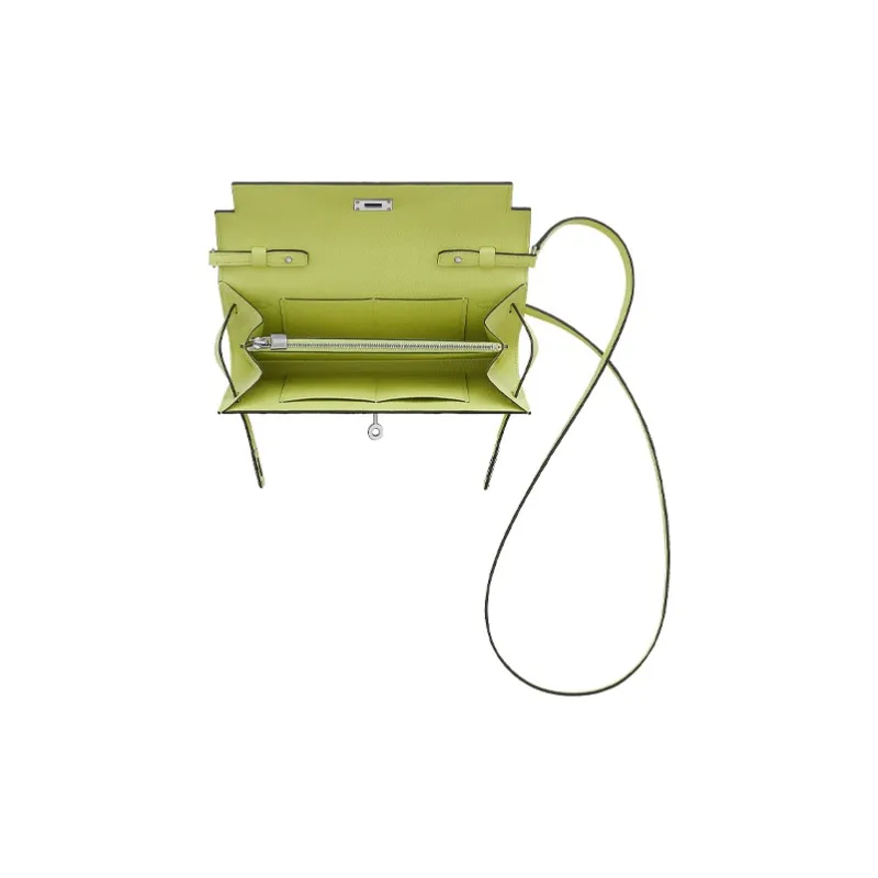 HERMES Kelly To Go Mysore Goat Skin Wallet, Shoulder Bag, Crossbody Bag Regular Women's R9 Jaune Bourgeon Yellow-2