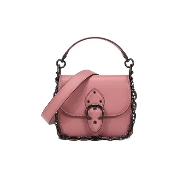 COACH Beat Leather Saddle Bag Crossbody Bag Shoulder Bag Handbag Small Size Women's Vintage Pink