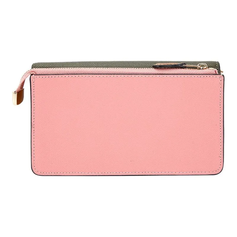 COACH Foldover Artificial Leather Wallets Clutches Small Size Women's Pink Green Multicolor-1
