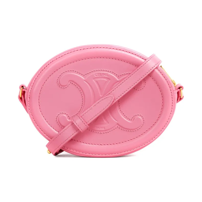 CELINE Smooth Cow Leather Mooncake Bag Wallet Shoulder Bag Crossbody Bag Regular Women's Candy Color/Pink-1