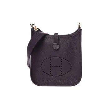 HERMES Evelyne Clemence Bullock Leather Crossbody Bag Shoulder Bag 16 Unisex Grape Purple
