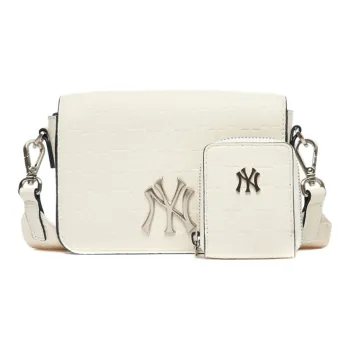 MLB Monogram Collection Polyester, Elastane, Cotton Combo Bag, Crossbody Bag, Shoulder Bag Unisex Cream White