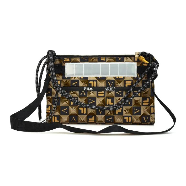 FILA FUSION Aries Collaboration Fabric Crossbody Bag, Shoulder Bag Unisex Gold-2