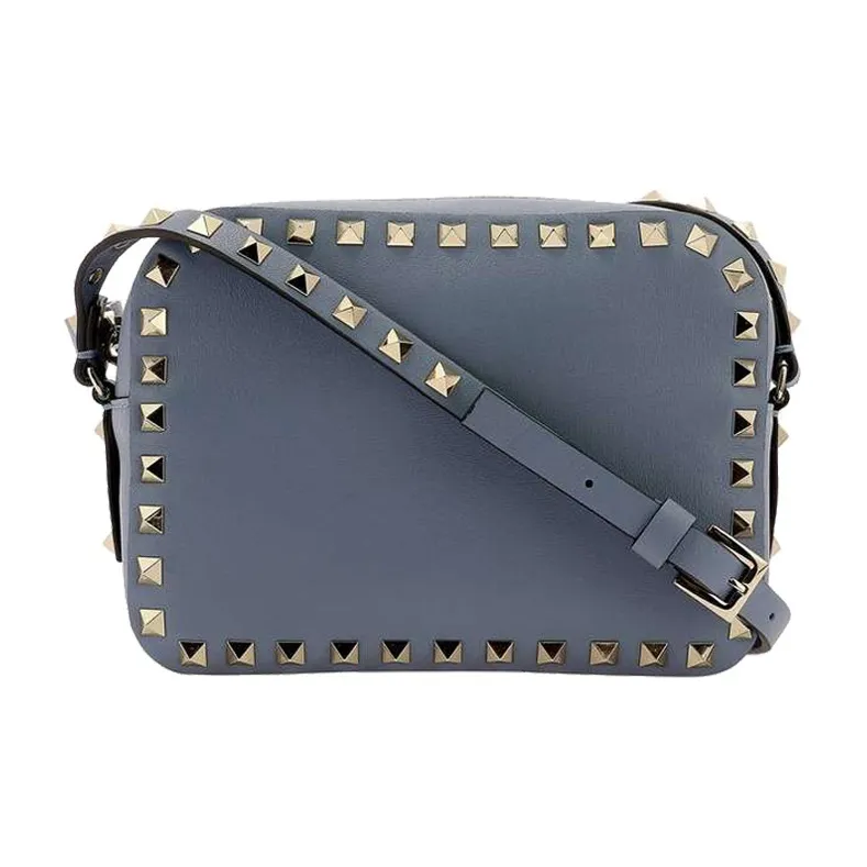 Valentino Calfskin Camera Bag, Shoulder Bag Small Size Women's Light Blue-0