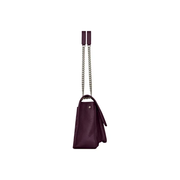 SAINT LAURENT Leather Hobo Bag, Shoulder Bag, Crossbody Bag Women's Brown Red-2