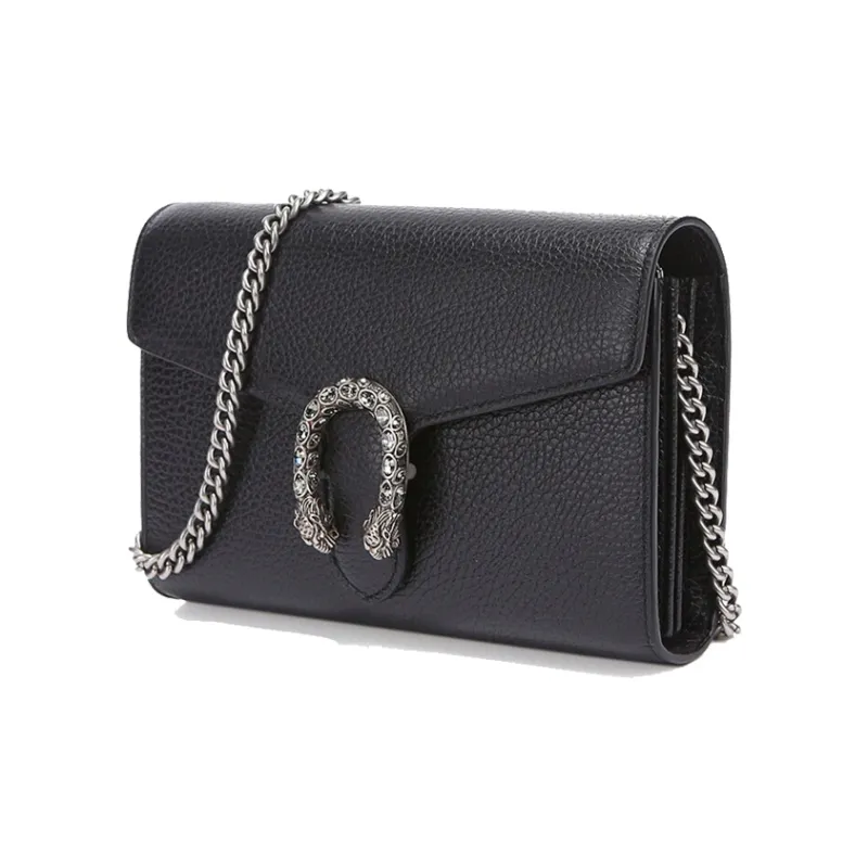 GUCCI Dionysus Leather Wallet Crossbody Bag Shoulder Bag Women's Black-1