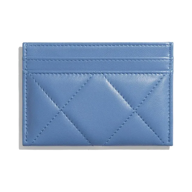 CHANEL 19Bag Lambskin Card Holder Card Holder Women's Blue-2