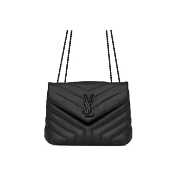 SAINT LAURENT LOULOU Cow Leather Portable Crossbody Bag Shoulder Bag Women's Black