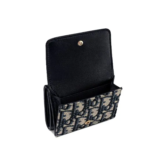 DIOR 30 Montaigne Canvas Wallet Women's Blue-2