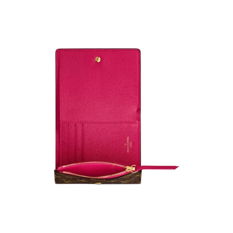 LOUIS VUITTON Victorine Wallet Monogram Vivienne Courchevel Fuchsia Lining-4