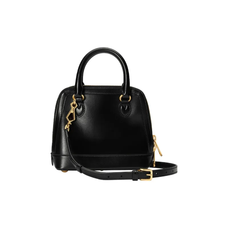 GUCCI Leather Dome Bag Crossbody Bag Shoulder Bag Mini Women's Black-3