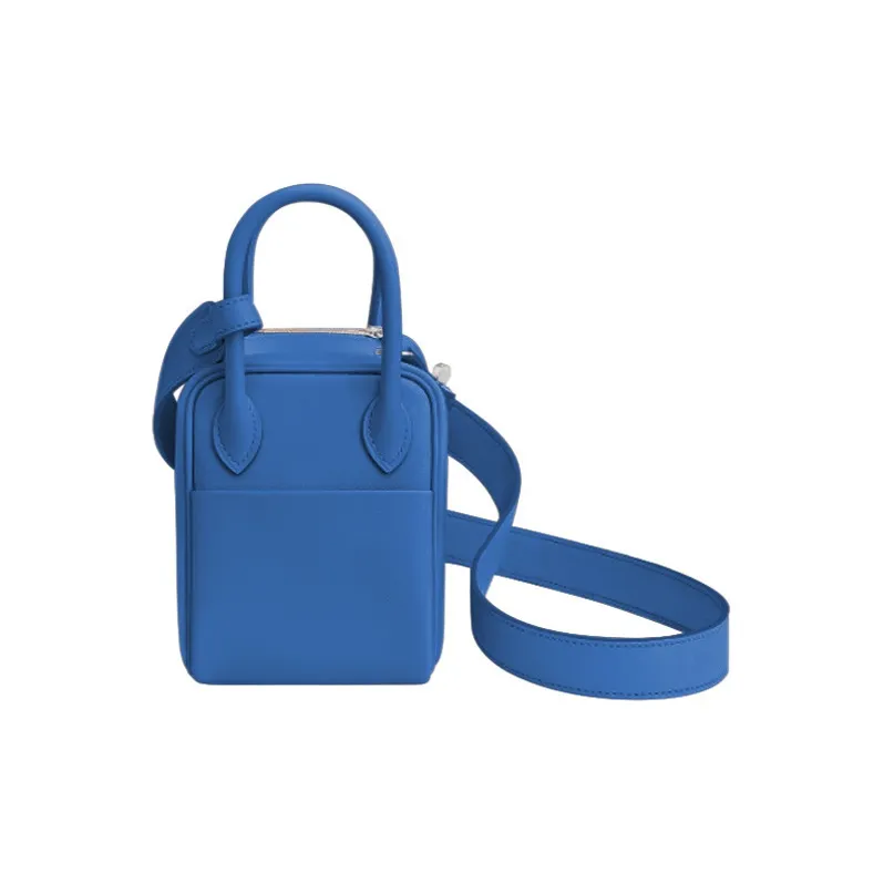 HERMES Lindy Swift Calfskin Shoulder Bag, Crossbody Bag, Handbag Mini Women's 71 Bleu France French Blue-1