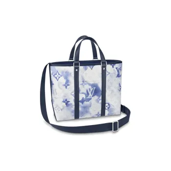 LOUIS VUITTON Canvas Tote Bag Shopping Bag Portable Crossbody Bag Shoulder Bag Men's Gradient Blue