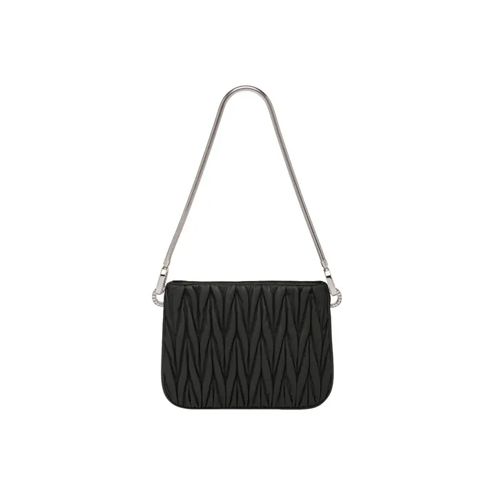 MIU MIU SASSY Soft Sheep Leather Handbag Medium Size Women's Black-2