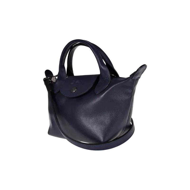 LONGCHAMP Le Pliage Cuir Canvas Crossbody Bag, Handbag Women's Blue-1