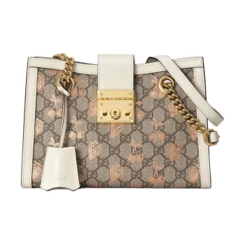 GUCCI Padlock Canvas With Leather Tote Bag, Shopping Bag, Shoulder Bag, Crossbody Bag, Handbag Women's