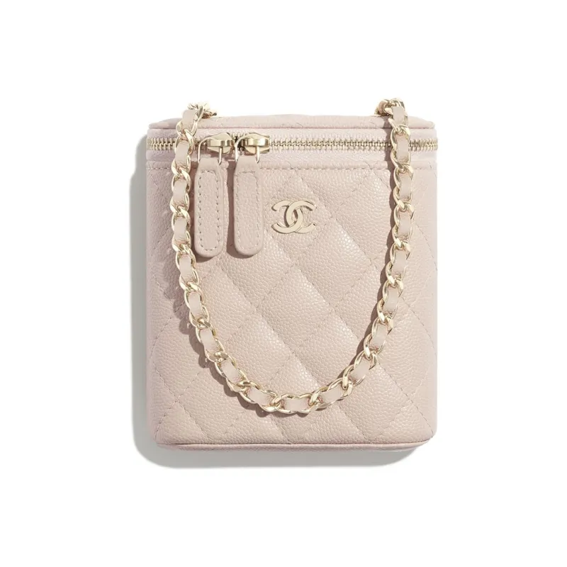 CHANEL Calfskin With Gold Tone Metal Shoulder Bag Trumpets Women's Light Pink-0