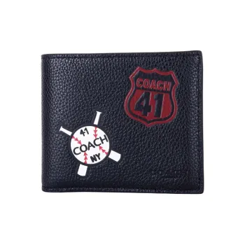 COACH Leather Wallet Men's Black