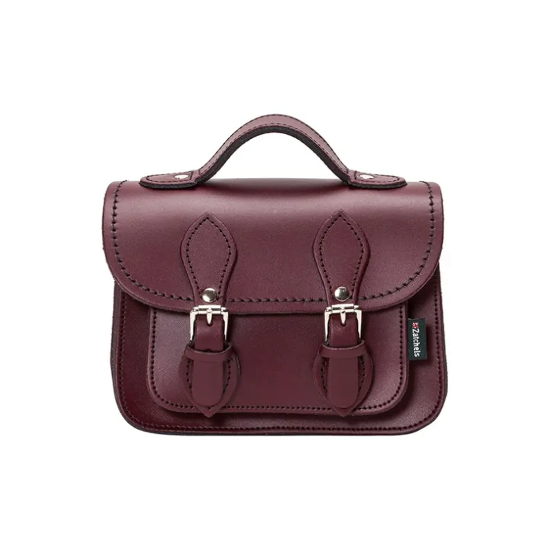Zatchels Cow Leather Satchel Bag, Shoulder Bag, Crossbody Bag, Handbag Mini Women's Maserati Red-0