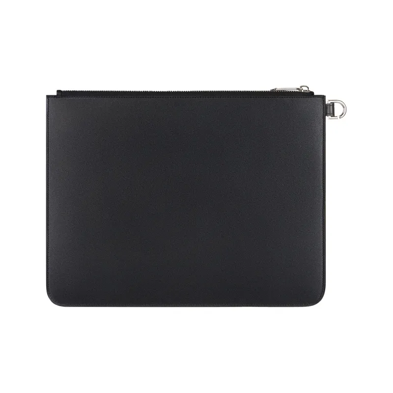 Givenchy Cow Leather Clutch Men's Black Silver Multicolor-1