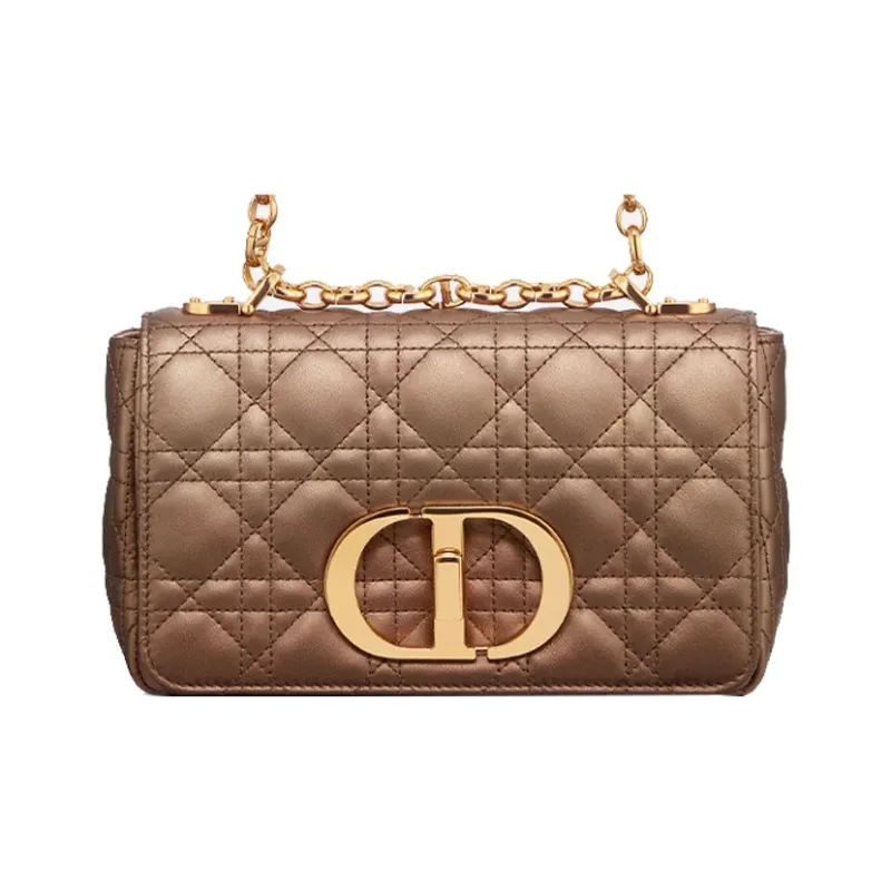 DIOR Lambskin Shoulder Bag Crossbody Bag Small Size Women's Metal Pink-3