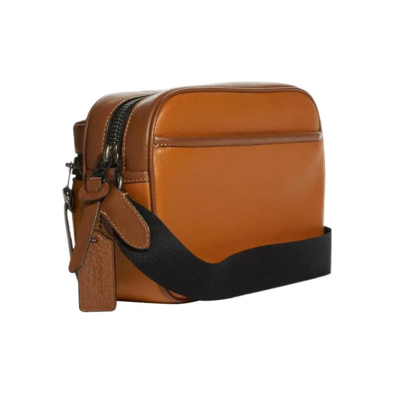 COACH Thompson High-Quality Pebbled Leather Camera Bag Shoulder Bag Crossbody Bag Medium Size Men's Khaki-1