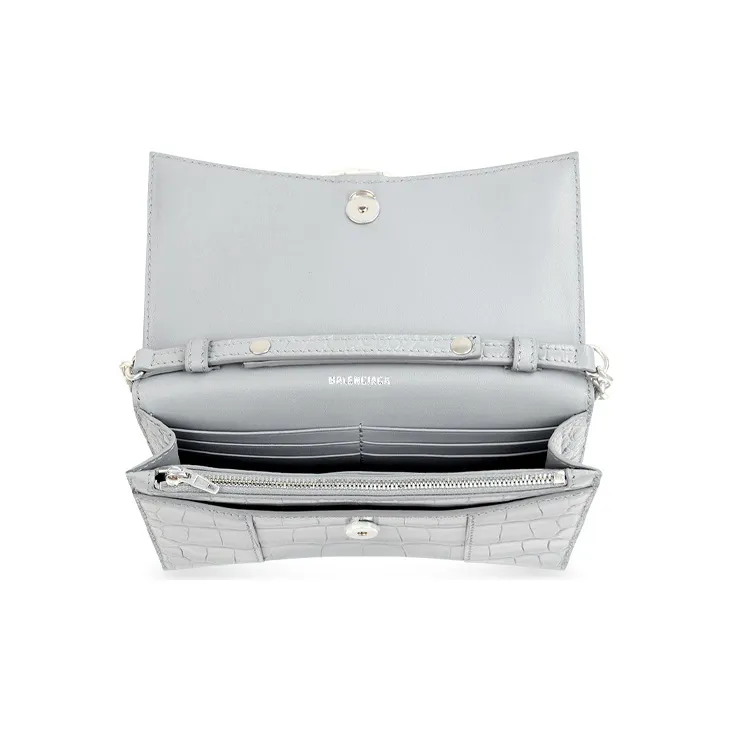 Balenciaga Hourglass Cow Leather Shoulder Bag Crossbody Bag Women's Gray-1