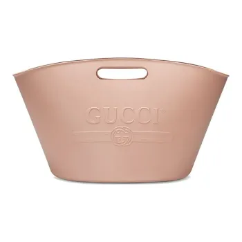 GUCCI Rubber Material Basket Bag Handbag Large Size Women's Pink/Candy Color