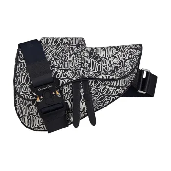 DIOR Saddle Calfskin Saddle Bag Shoulder Bag Crossbody Bag Men's Navy