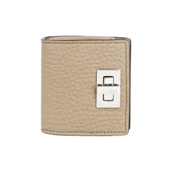 FENDI Peekaboo Calfskin Coin Purse Women's Beige/Taupe