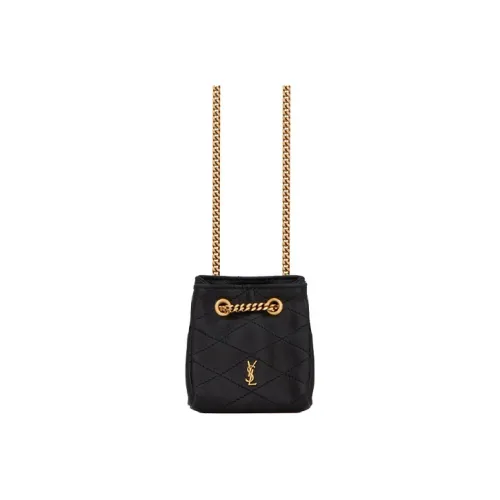 SAINT LAURENT Quilting Lambskin Bucket Bags Shoulder Bag Crossbody Bag Women's Black
