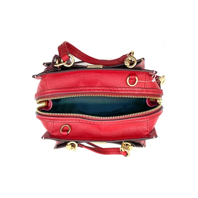 COACH Dreamer Leather Handbag Shoulder Bag Crossbody Bag Small Size Women's Khaki & Fuchsia-3