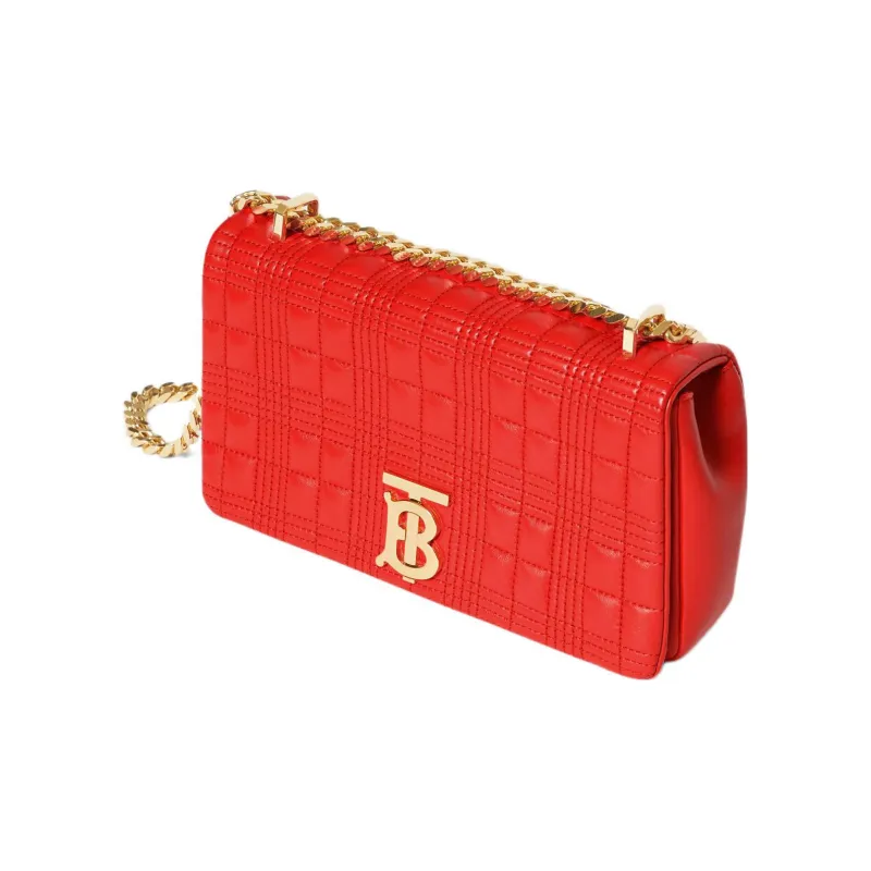 Burberry Lola Bag Quilting Lambskin Crossbody Bag Shoulder Bag Women's Red-2