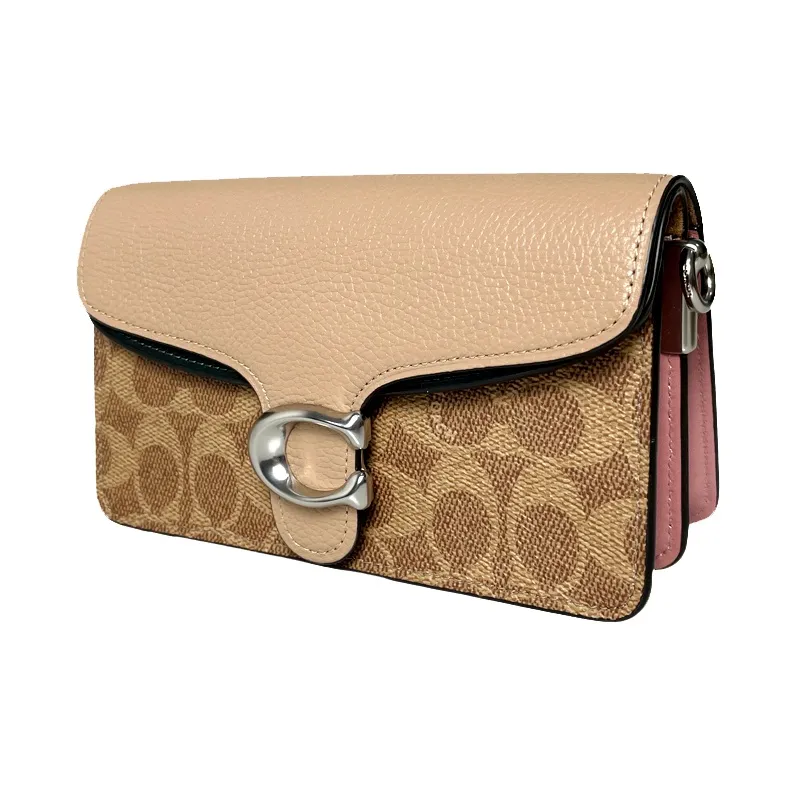 COACH Tabby Canvas With Leather Crossbody Bag, Shoulder Bag Women's Khaki-2