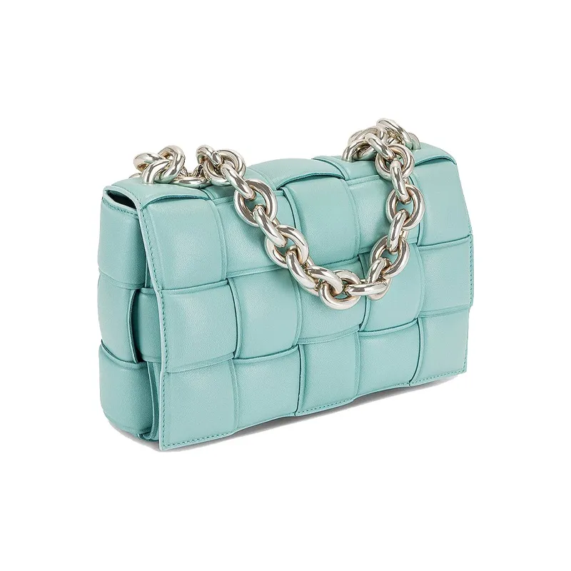 Bottega Veneta Chain Cassette Sheepskin Crossbody Bag Shoulder Bag Women's Mint-1