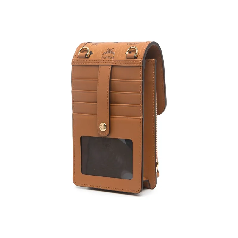 MCM Visetos Polyurethane Messenger Bag, Shoulder Bag, Crossbody Bag Men's Brown-3